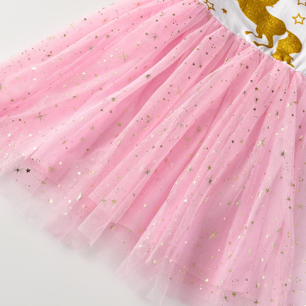 Gold Unicorn Girls PInk Tutu Dress - Picture 3 of 3
